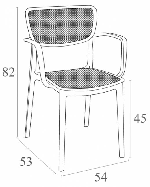 Кресло пластиковое Loft белый 540х530х820 мм