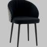 Стул Пасаденика велюр черный, спинка гусиная лапка