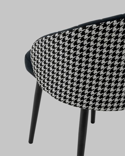 Стул Пасаденика велюр черный, спинка гусиная лапка