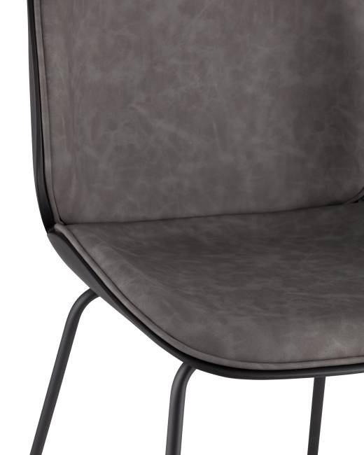 Стул барный Beetle PU со спинкой серый