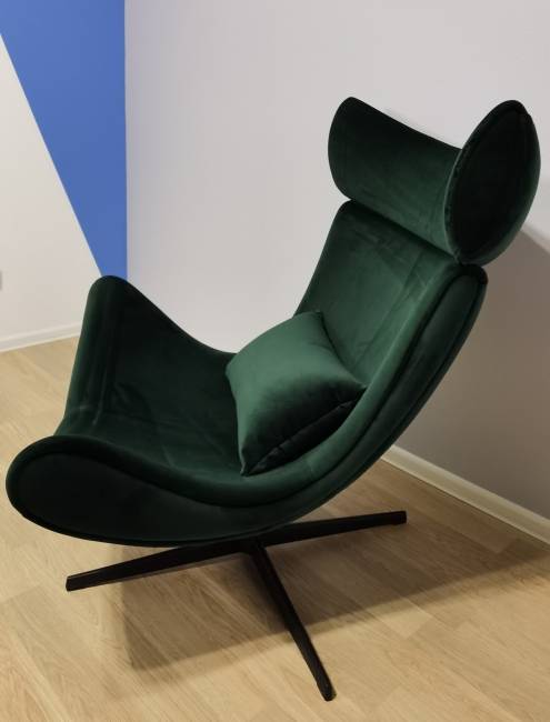 Кресло Imola с подушкой, зеленый бархат