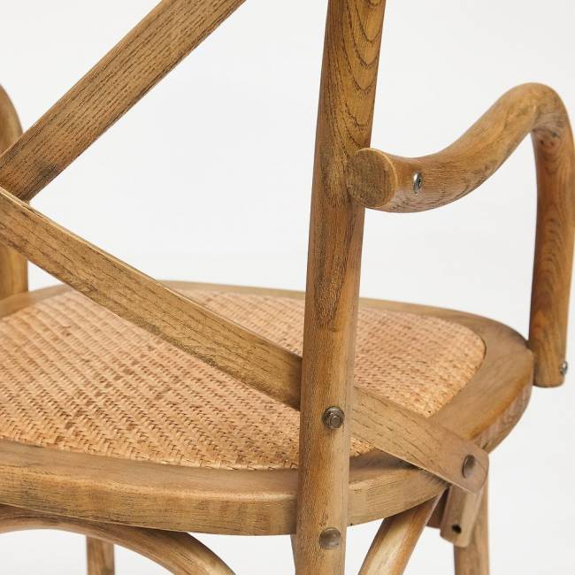 Стул с подлокотниками CROSS (mod.CB2008) дерево вяз, 91х55х52см, Груша (№3) натуральный дерево вяз