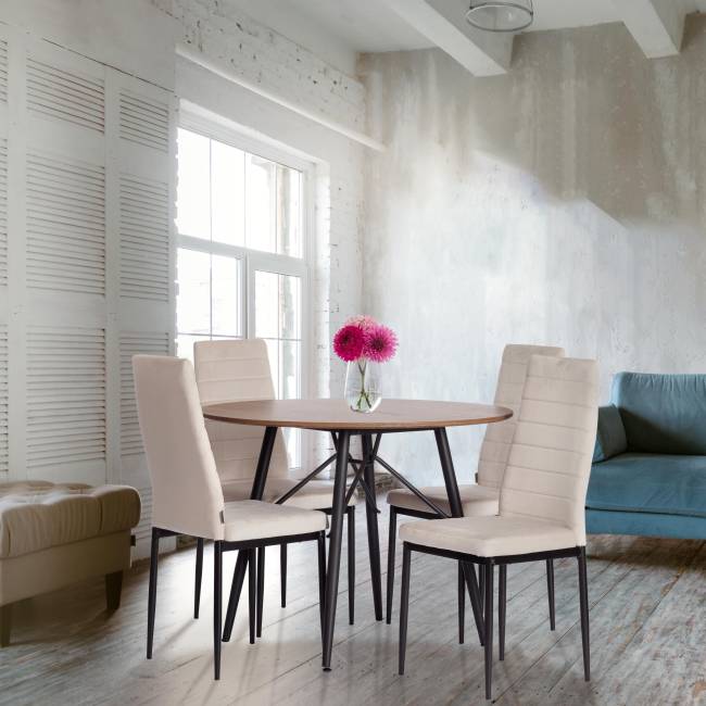 Стул Easy (mod. JSC02-1) / 1 шт. в упаковке металл, флок, 41 х 52 х 96 см, beige (молочный) HLR2 / черный бежевый металл, флок Стул Easy (mod. JSC02-1) / 1 шт. в упаковке металл, флок, 41 х 52 х 96 см, beige (молочный) HLR2 / черный бежевый металл, флок