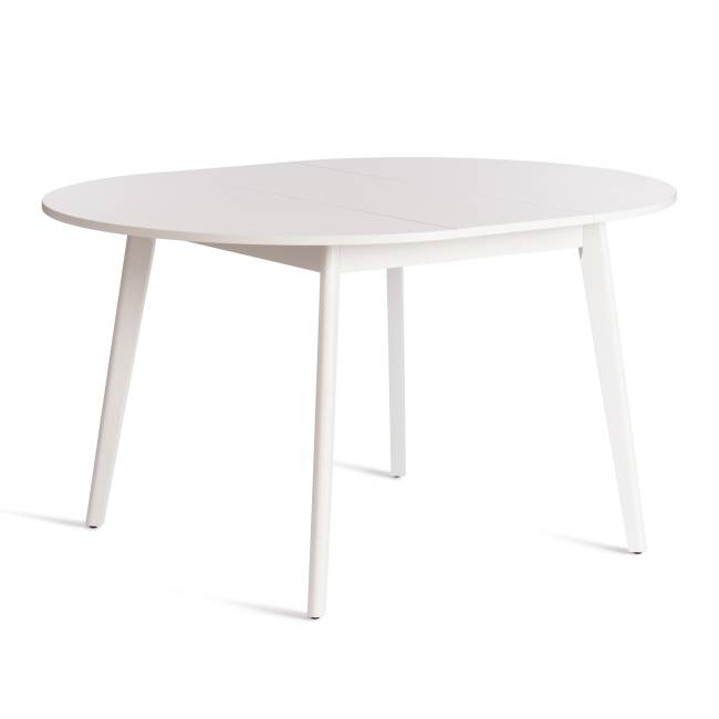 Стол обеденный SVELTO ЛДСП, опора-массив березы, 105 х 105 (140) х 74.5 см, Белый /белый Белый /белый ЛДСП, опора-массив березы
