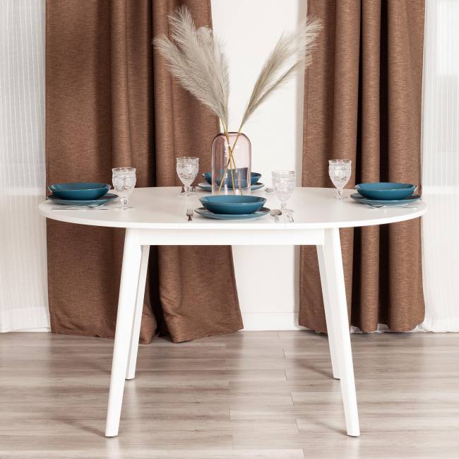 Стол обеденный SVELTO ЛДСП, опора-массив березы, 105 х 105 (140) х 74.5 см, Белый /белый Белый /белый ЛДСП, опора-массив березы