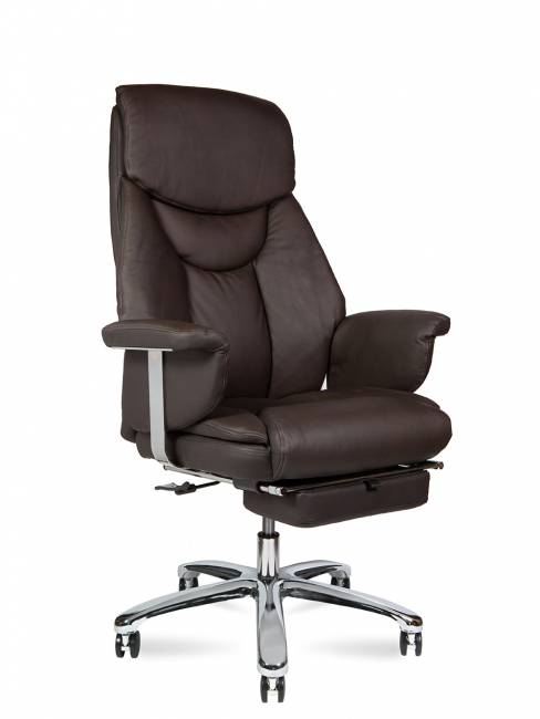 Кресло офисное / Парламент / (brown) сталь + хром / темно-коричневая кожа Кресло офисное / Парламент / (brown) сталь + хром / темно-коричневая кожа