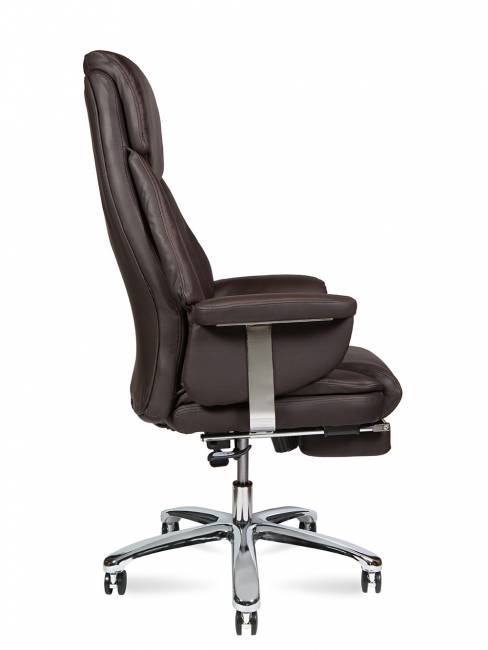 Кресло офисное / Парламент / (brown) сталь + хром / темно-коричневая кожа Кресло офисное / Парламент / (brown) сталь + хром / темно-коричневая кожа