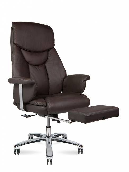 Кресло офисное / Парламент / (brown) сталь + хром / темно-коричневая кожа Кресло офисное / Парламент / (brown) сталь + хром / темно-коричневая кожа