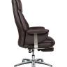 Кресло офисное / Парламент / (brown) сталь + хром / темно-коричневая кожа
