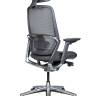 Кресло офисное / Герц / Hertz / серая сетка / черный пласттик / база алюминий