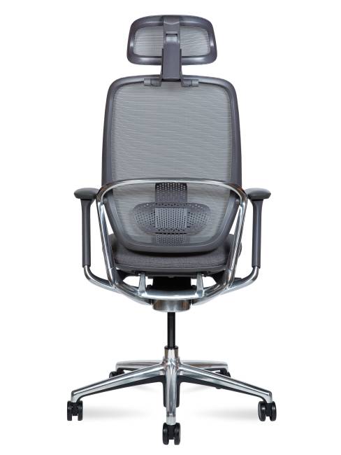 Кресло офисное / Герц / Hertz / серая сетка / черный пласттик / база алюминий