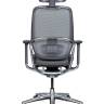 Кресло офисное / Герц / Hertz / серая сетка / черный пласттик / база алюминий