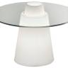 Столик пластиковый кофейный светящийся Peak Lighting белый Ø800х500 мм