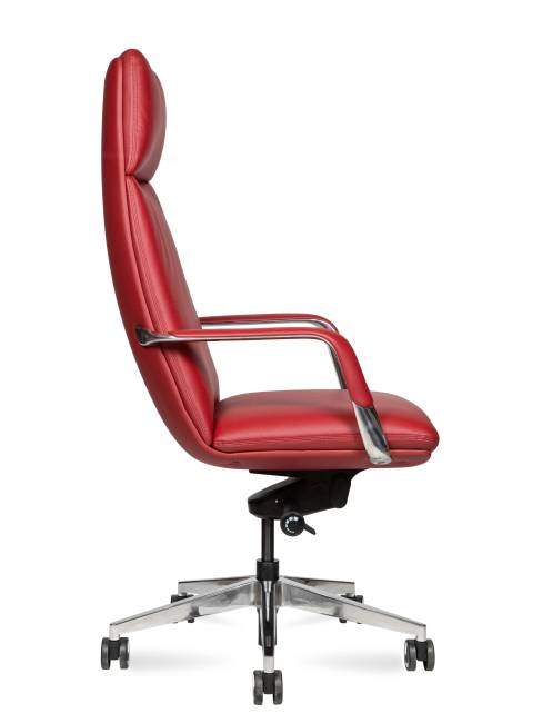 Кресло офисное / Нэо / Neo  / красная кожа / алюминиевая база