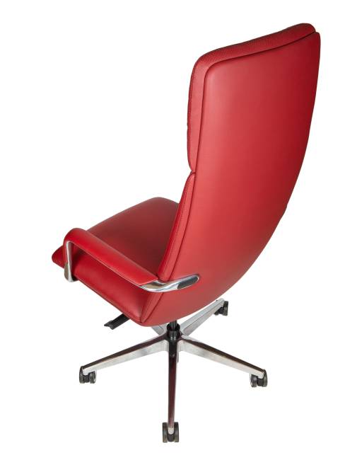 Кресло офисное / Нэо / Neo  / красная кожа / алюминиевая база