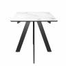 Стол DikLine DKD140, керамика 140(180)х80, мрамор белый матовый, опоры черные (2 уп.) Стол DikLine DKD140, керамика 140(180)х80, мрамор белый матовый, опоры черные (2 уп.)