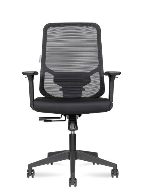 Кресло офисное / Бэст LB / Best LB / черный пластик / черная сетка / черная ткань