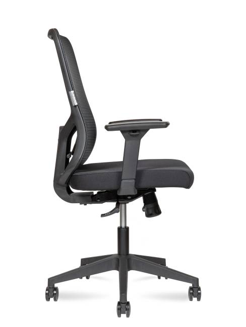 Кресло офисное / Бэст LB / Best LB / черный пластик / черная сетка / черная ткань