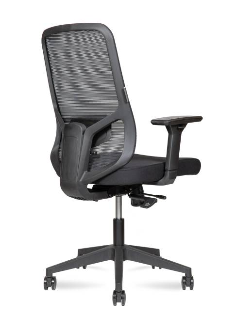 Кресло офисное / Бэст LB / Best LB / черный пластик / черная сетка / черная ткань