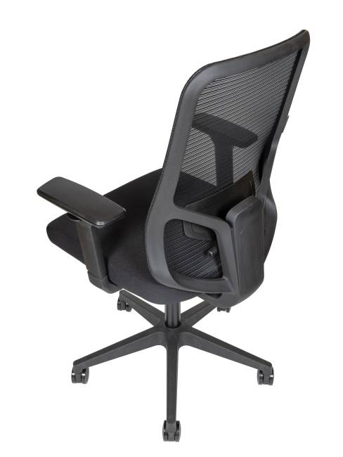 Кресло офисное / Бэст LB / Best LB / черный пластик / черная сетка / черная ткань