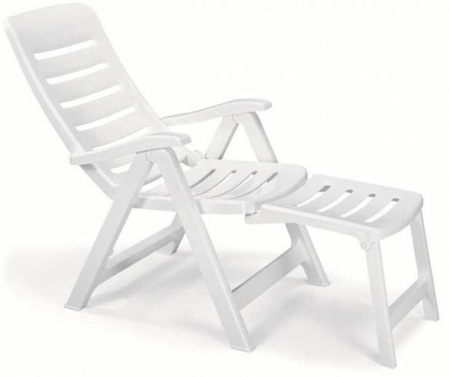 Шезлонг-лежак пластиковый Quintilla with Extension Armchair белый 1080х600х1080 мм Шезлонг-лежак пластиковый Quintilla with Extension Armchair белый 1080х600х1080 мм