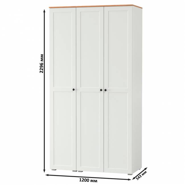 Шкаф для одежды и шкаф-пенал в прихожую Остин цвет белый шагрень/дуб крафт золотой