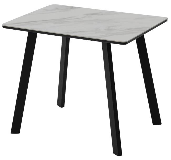 Стол ТИК ТАК 90  PANDORA LIGHT, керамика / Черный каркас М-City