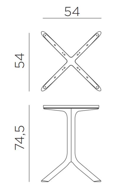 Подстолье пластиковое Clip белый 540х540х745 мм Подстолье пластиковое Clip белый 540х540х745 мм