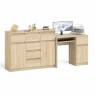 Тумба-комод с дверками и ящиками Мори МК1200.4 и стол компьютерный МС-1 правый цвет дуб сонома