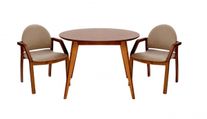Стол Сканди К 100 орех со стульями Джуно орех велюр бежевый