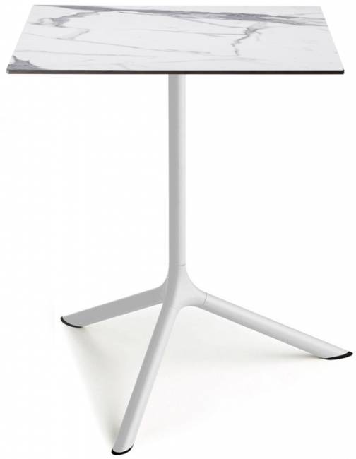 Стол ламинированный обеденный Tripe Maxi белый, белый мрамор Каррара 700х700х740 мм