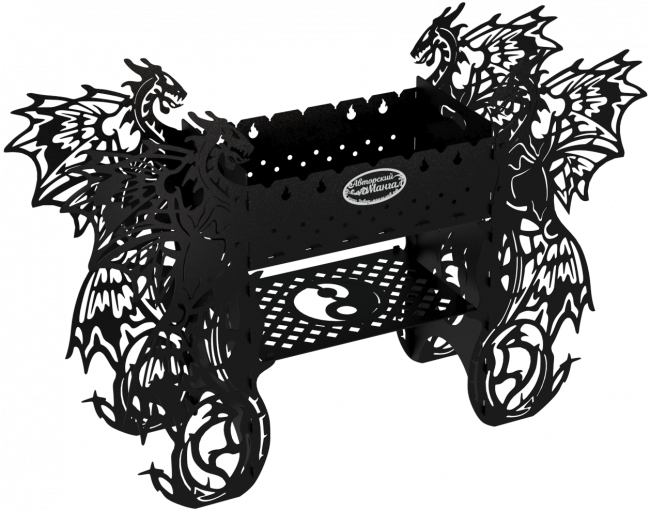 Мангал разборный "Крылатые драконы", стандарт, ST3, 3мм