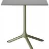 Стол ламинированный обеденный Tripe оливковый, светло-серый 600х600х740 мм