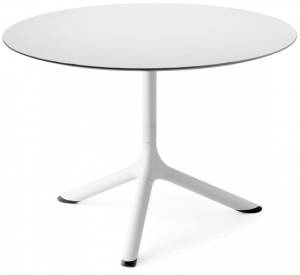 Столик ламинированный кофейный Tripe белый, белый Ø700х510 мм