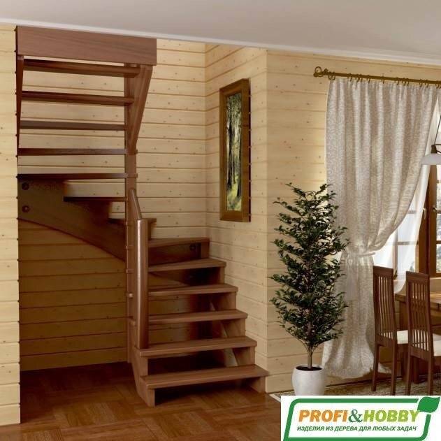 Деревянная лестница К-003м/2 Деревянная лестница К-003м/2