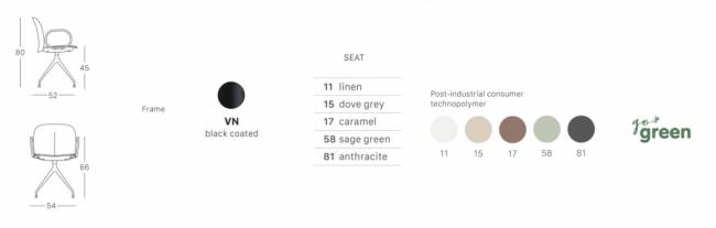 Кресло офисное пластиковое Mentha Go Green черный, карамельный 540х520х800 мм Кресло офисное пластиковое Mentha Go Green черный, карамельный 540х520х800 мм