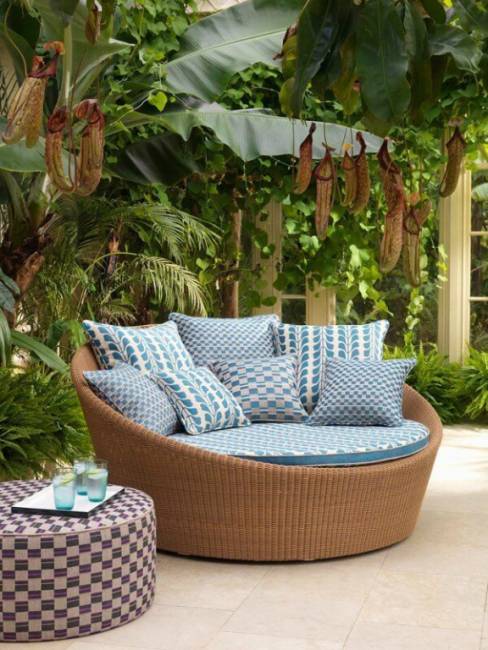 Лаунж-диван плетеный Milano бронзовый Ø1800х730 мм