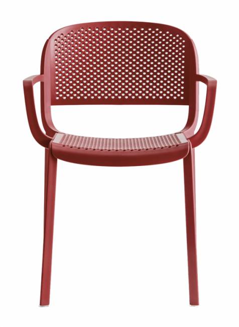 Кресло пластиковое Dome красный 580х530х810 мм