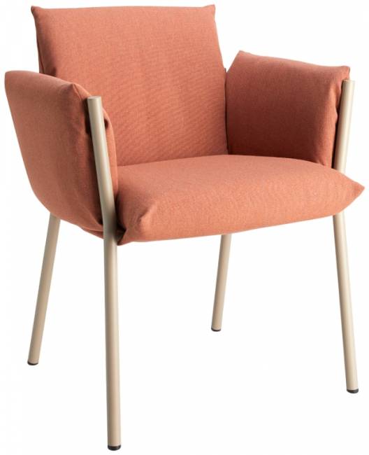 Кресло металлическое c подушками Brezza тортора, розовый 620х550х790 мм Кресло металлическое c подушками Brezza тортора, розовый 620х550х790 мм