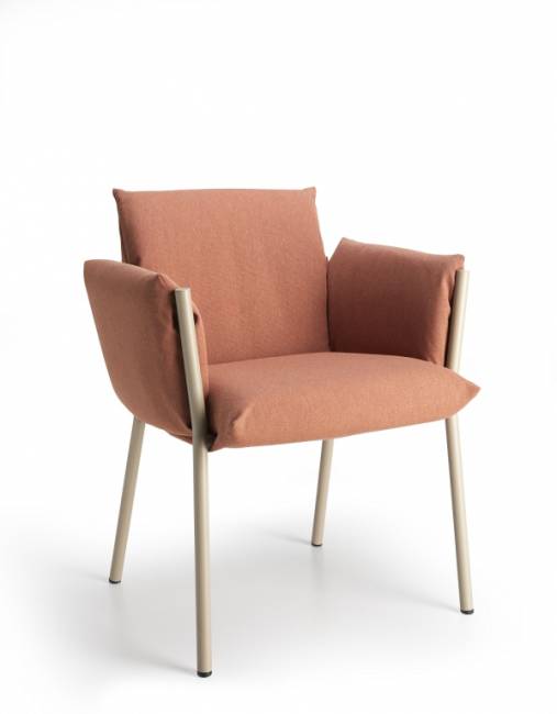 Кресло металлическое c подушками Brezza тортора, розовый 620х550х790 мм Кресло металлическое c подушками Brezza тортора, розовый 620х550х790 мм