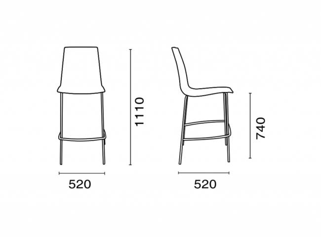 Стул пластиковый барный X-Treme BSL Pro антрацит, белый 520х520х1100 мм