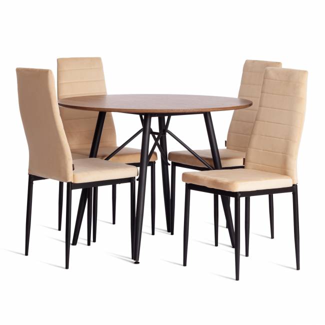 Стул Easy (mod. JSC02-1) / 1 шт. в упаковке металл, флок, 41 х 52 х 96 см, sandy (песочный) HLR6 / черный песочный металл, флок