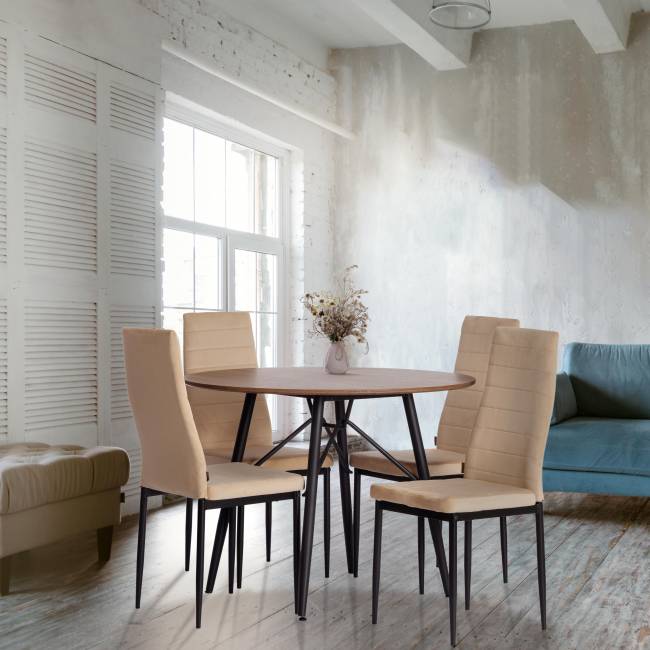 Стул Easy (mod. JSC02-1) / 1 шт. в упаковке металл, флок, 41 х 52 х 96 см, sandy (песочный) HLR6 / черный песочный металл, флок