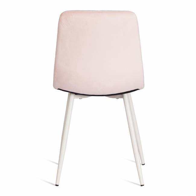 Стул CHILLY (mod. 7094-1) вельвет/металл, 44,5х52,5х86 см, pink (розовый) HLR39 / белый (Комплект из 4 шт.) pink (розовый) HLR39 / белый вельвет/металл