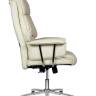Кресло офисное / Президент / сталь + хром / слоновая кость кожа