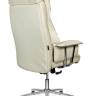 Кресло офисное / Президент / сталь + хром / слоновая кость кожа