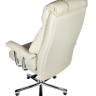 Кресло офисное / Президент / сталь + хром / слоновая кость кожа