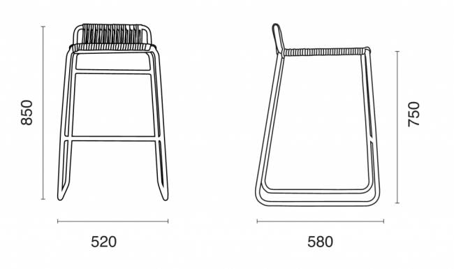 Стул барный плетеный Riva тортора 520х580х850 мм Стул барный плетеный Riva тортора 520х580х850 мм