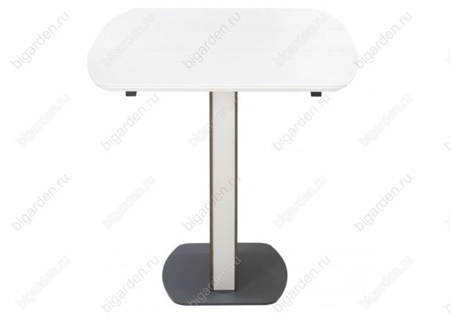 Стол на тумбе Теон 120 белый / лиственница / пластина серая