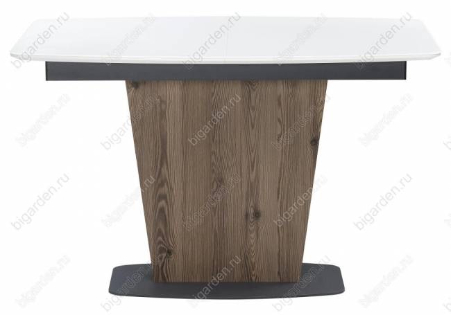 Стол на тумбе Теон 120 белый / лиственница / пластина серая